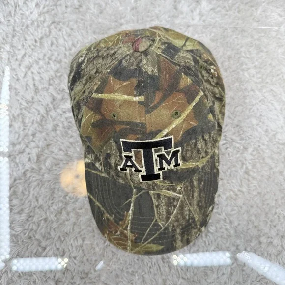 Texas A&M Aggies Hat Cap Strap Back Camo College Football Mens Mossy Oak Hunting - Picture 7 of 12